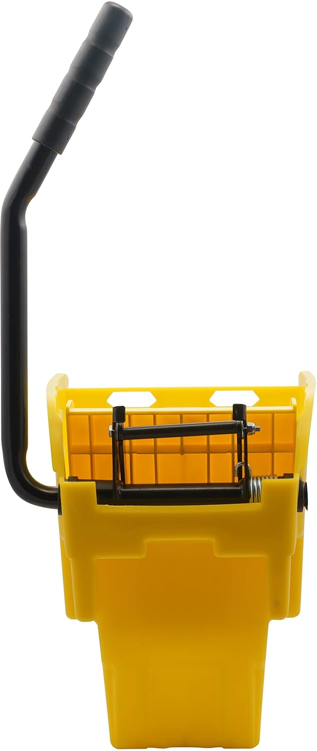 Carlisle FoodService Products Omnifit Mop Bucket with Side Press Wringer and Soiled Water Insert for Floor Cleaning, Kitchens, Restaurants, And Janitorial Use, Polypropylene (Pp), 35 Quarts, Yellow