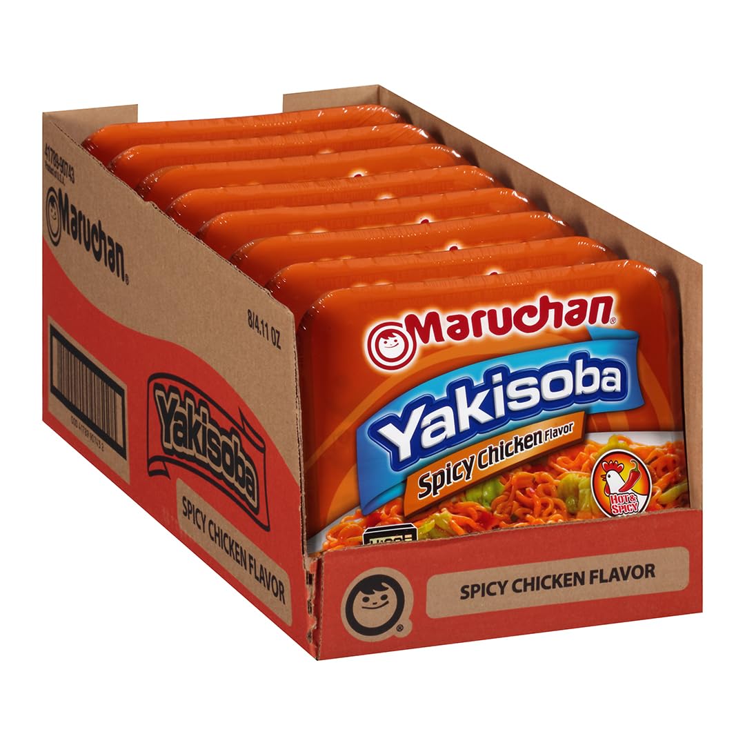 Maruchan Yakisoba Spicy Chicken Flavor, 4.11 Oz, Pack of 8, (4178990743)