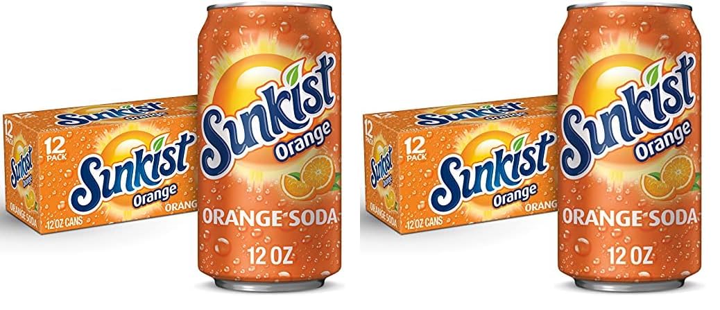 Sunkist Orange Soda, 12 fl. oz. Cans, 12 Pack (Pack of 2)