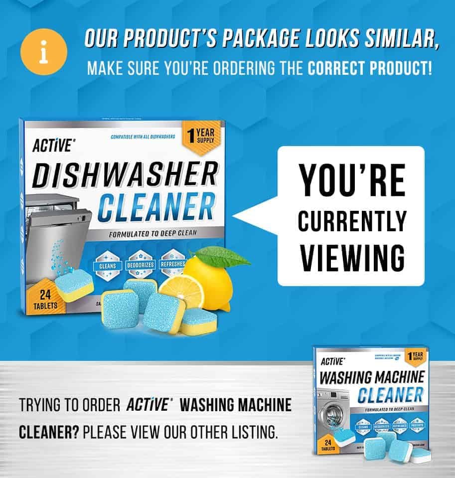 Dishwasher Cleaner And Deodorizer Tablets - 24 Pack Deep Cleaning Descaler Pods for Dish Washer Machine, Heavy Duty, Septic Safe, Natural Limescale Remover, Calcium, Odor, Smell - 12 Month Supply