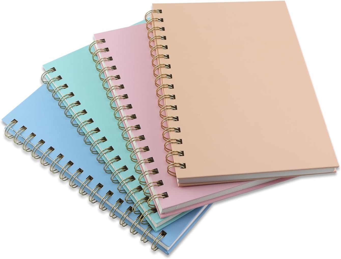 4 Pack Hardcover Spiral Notebook 5.7”x 8.5”, 80 Sheets/160 Pages College Ruled Notebook, 100 GSM Thick Paper, A5 Lined Journal for Work, School Supplies, Home & Office, Writing Notes