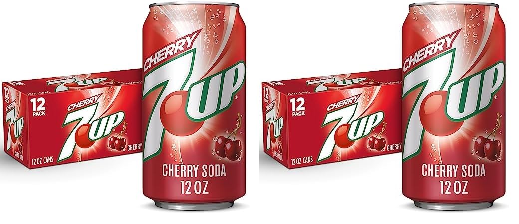 7UP Cherry Flavored Soda, 12 fl. oz. Cans, 12 Pack (Pack of 2)