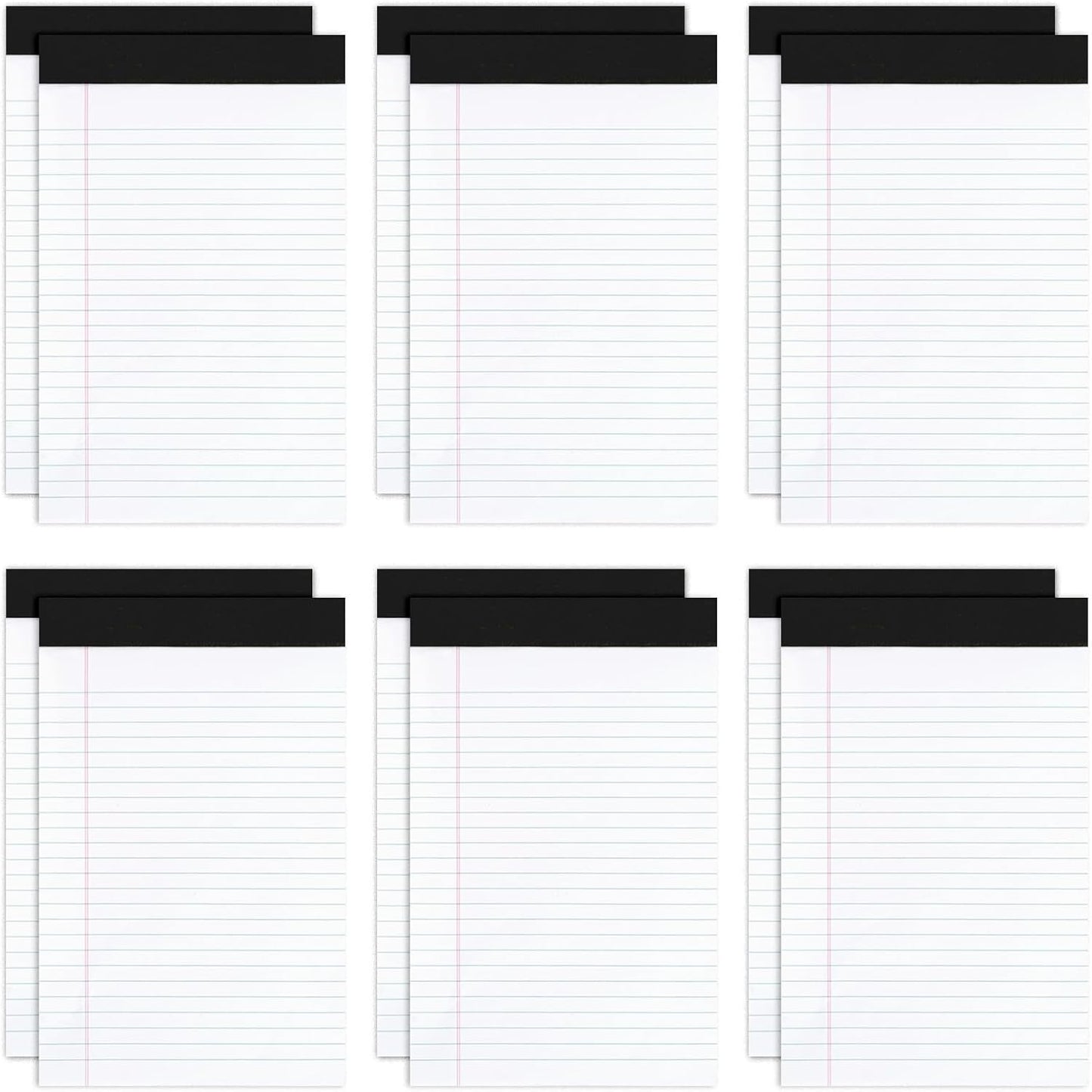 Goefun Note Pads 5x8 12 PCS, Small Legal Pads 5x8 White College Ruled for Work, Perforated White Legal Notepads Lined Paper - 30 Sheets Per Notepad