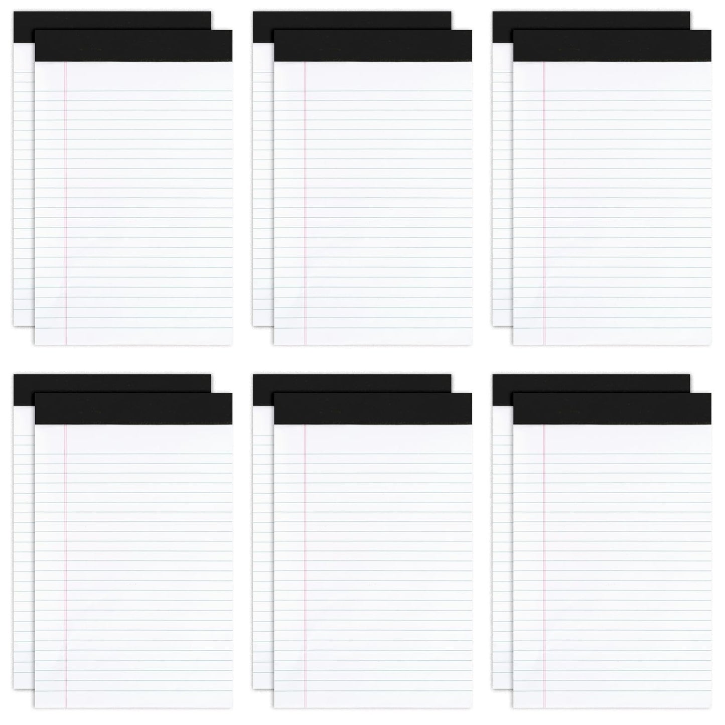 Goefun Note Pads 5x8 12 PCS, Small Legal Pads 5x8 White College Ruled for Work, Perforated White Legal Notepads Lined Paper - 30 Sheets Per Notepad