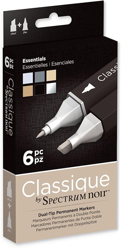 Spectrum Noir Classique Design Alcohol Marker Dual Nib Pens Set-Essentials-Pack of 6