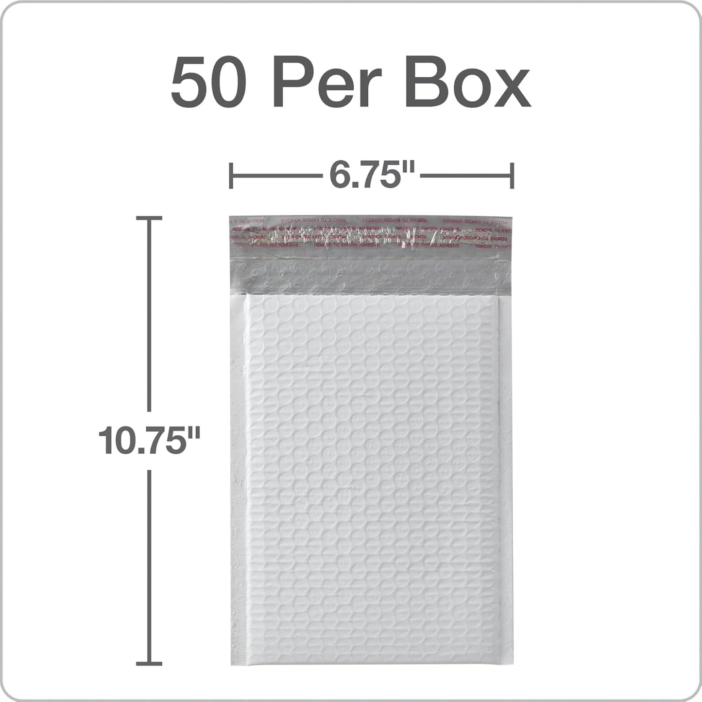 Quality Park Bubble Mailers, 6 x 9 Inch, White Poly Mailers, Padded Envelopes, Shipping Envelopes, Water Resistant, Self Seal, 50 Per Box (QUA85856), Plastic