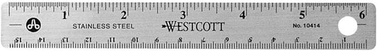 Westcott Stainless Steel Office Ruler with Non Slip Cork Base, 6-Inch (10414)