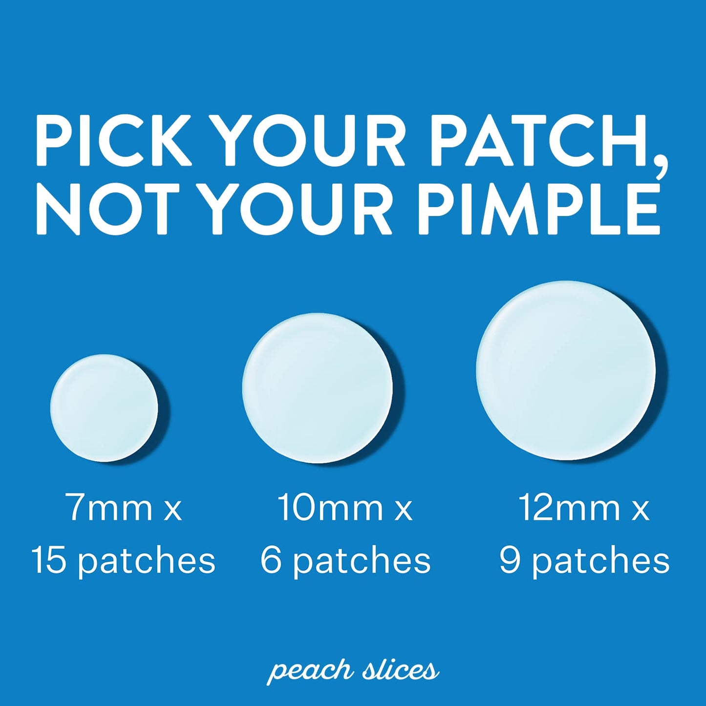 Peach Slices | Acne Spot Dots | Hydrocolloid Acne Patches | For Zits, Blemishes, & Breakouts | Vegan | Cruelty-Free | Pimple Patches | Facial Skin Care Products | 3 Sizes (7mm, 10mm, & 12mm) | 30 Ct