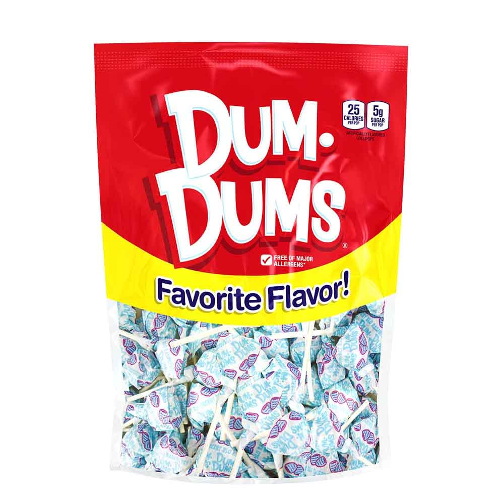 Dum Dums Lollipops Blu Raspberry Flavor 1-50 Ct Bag