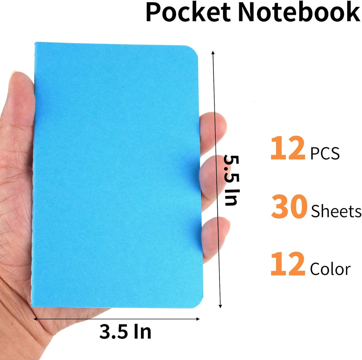 12 Pack Mini Pocket Notebook, 3.5 X 5.5 Inch Lined Small Journals for Kids, Colorful Cover Notepads for Traveler, Students, School Supplies, 30 Sheets/60 Pages, Memo Pad, Tiny Note Book Bulk