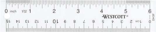 Westcott 10561 Acrylic Clear Ruler, 6 in