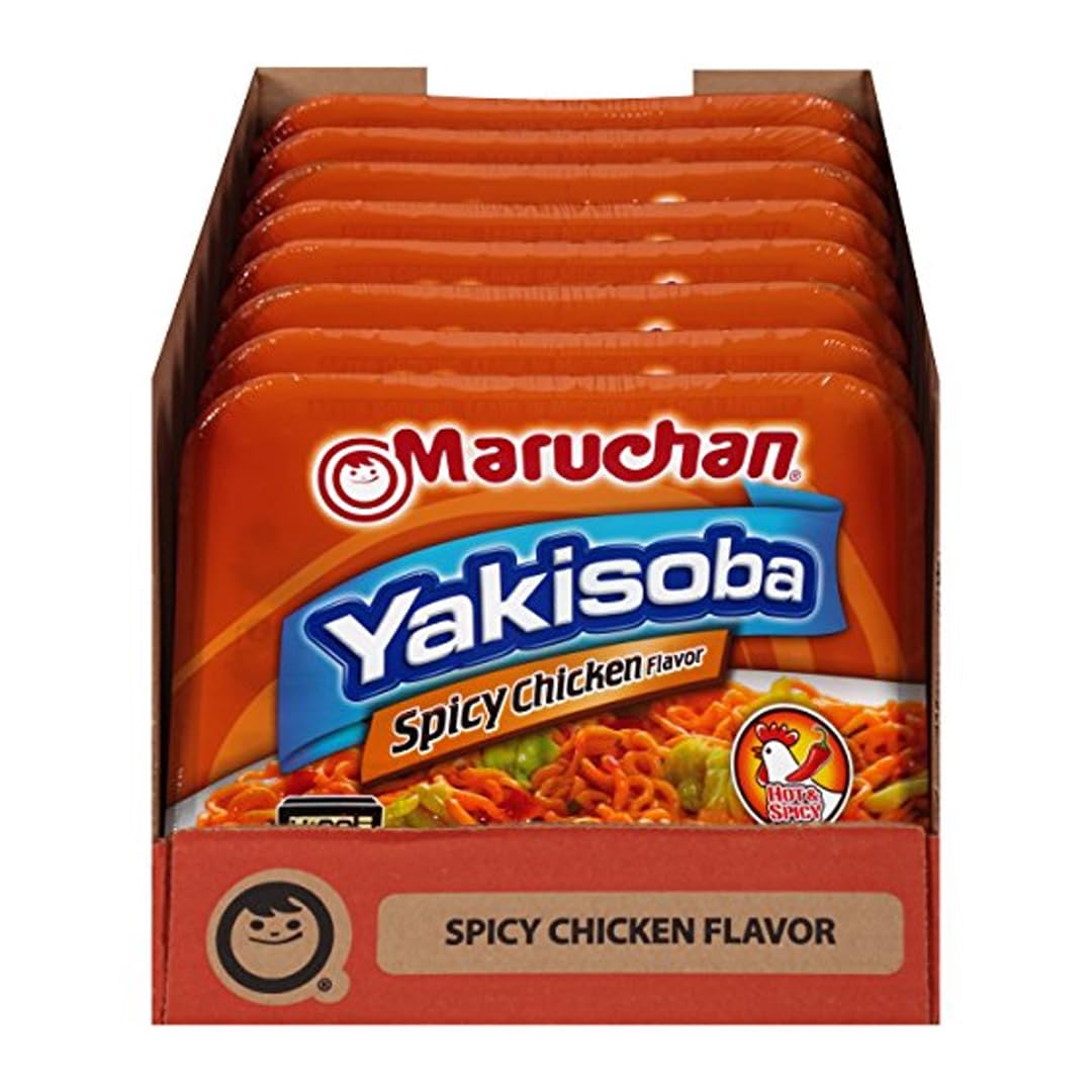 Maruchan Yakisoba Spicy Chicken Flavor, 4.11 Oz, Pack of 8, (4178990743)