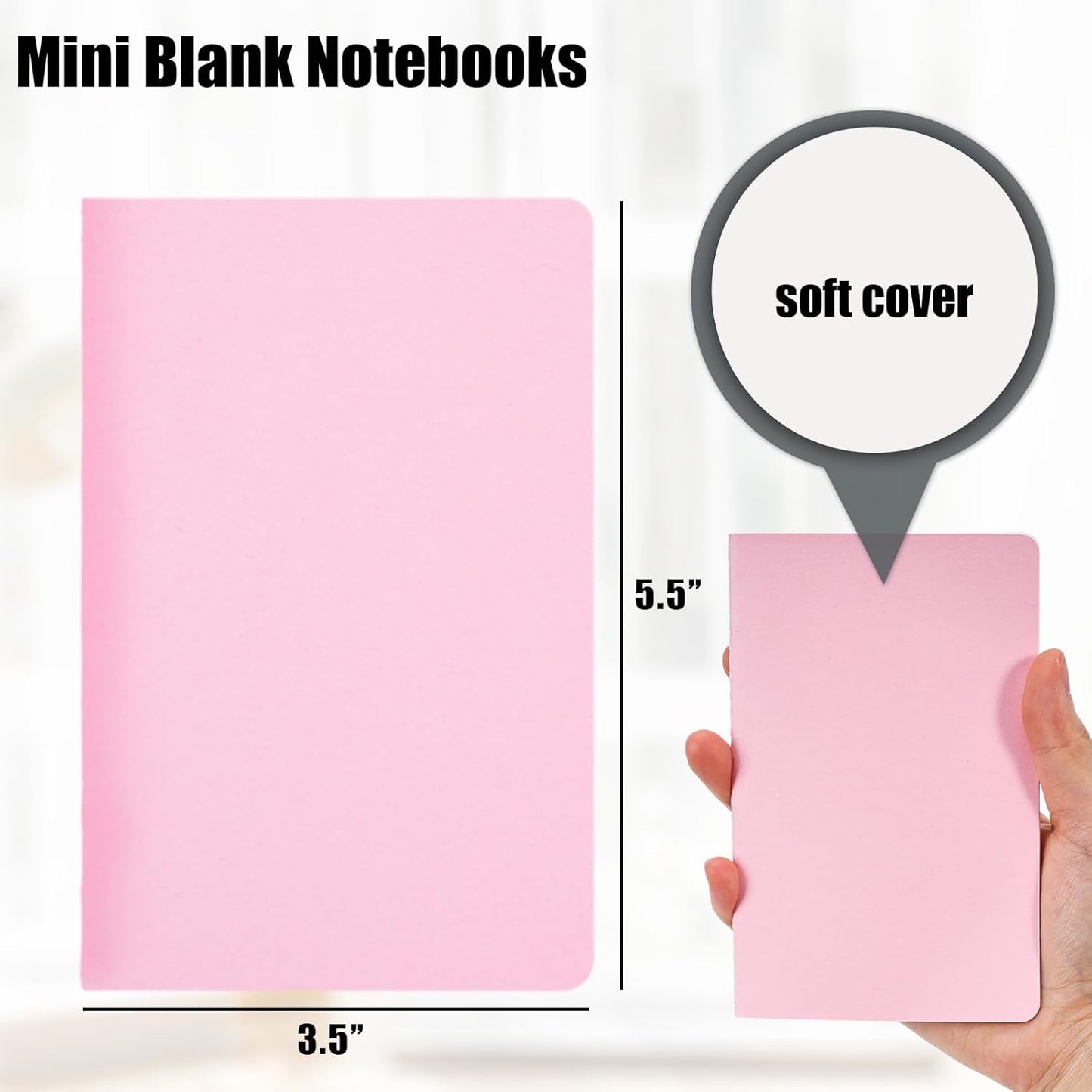 Koogel 24 Pack Pocket Notebooks, Blank Pocket Notepads 3.5 x 5.5 Inch Memo Notepad Bulk 48 Pages of each Journals for Traveler Kids Students School Office Supplies 12 Colors