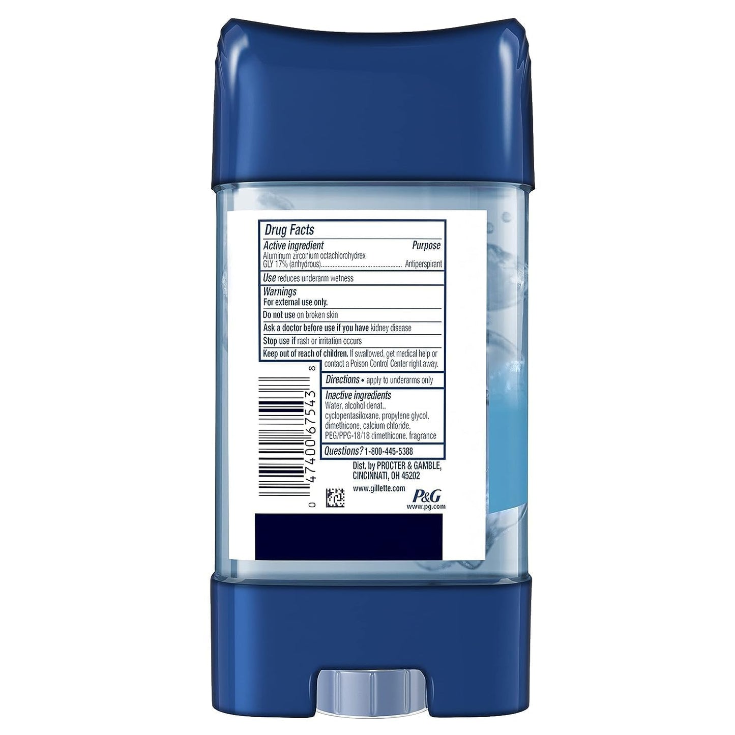 Gillette Antiperspirant and Deodorant for Men, 72-Hour Sweat Protection, Clear Gel, Cool Wave Scent, 3.8 oz (Pack of 4)