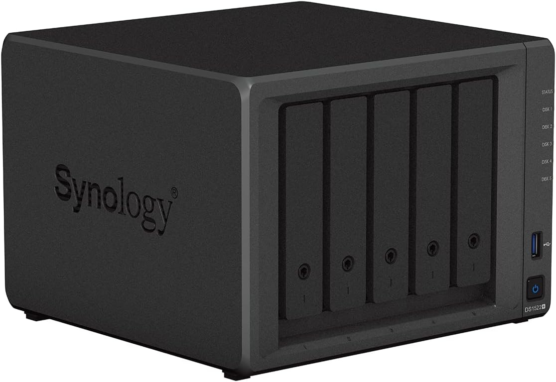 Synology 5-bay DiskStation DS1522+ (Diskless),Black