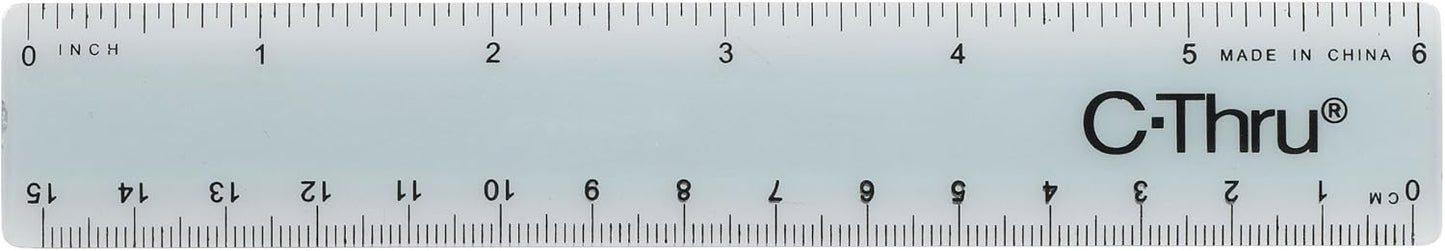 Westcott Inch/Metric Ruler, 6-Inch/15cm (KT-40) (KT-40), Clear