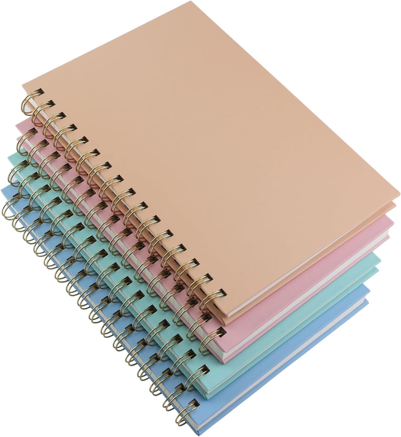 4 Pack Hardcover Spiral Notebook 5.7”x 8.5”, 80 Sheets/160 Pages College Ruled Notebook, 100 GSM Thick Paper, A5 Lined Journal for Work, School Supplies, Home & Office, Writing Notes