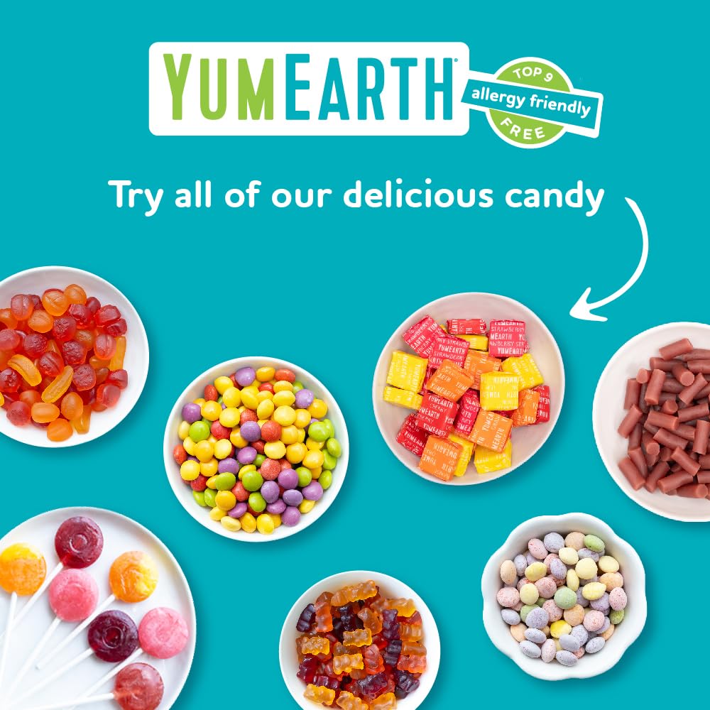 YumEarth Organic Pops Variety Pack, 60 Fruit Flavored Favorites Lollipops, Allergy Friendly, Gluten Free, Non-GMO, Vegan, No Artificial Flavors or Dyes