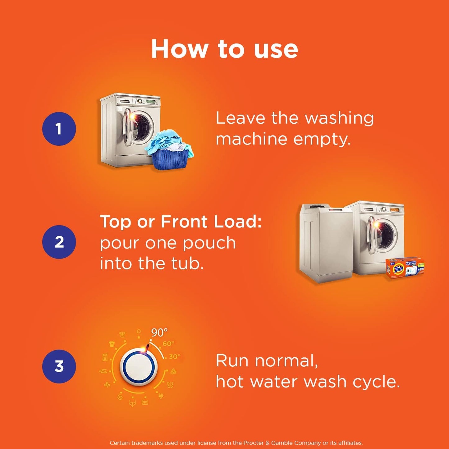 Washing Machine Cleaner by Tide, Washer Machine Cleaner with Oxi for Front and Top Loader Washer Machines, Deep Cleaning Residue & Odor Eliminator, 5 Month Supply (Packaging May Vary)