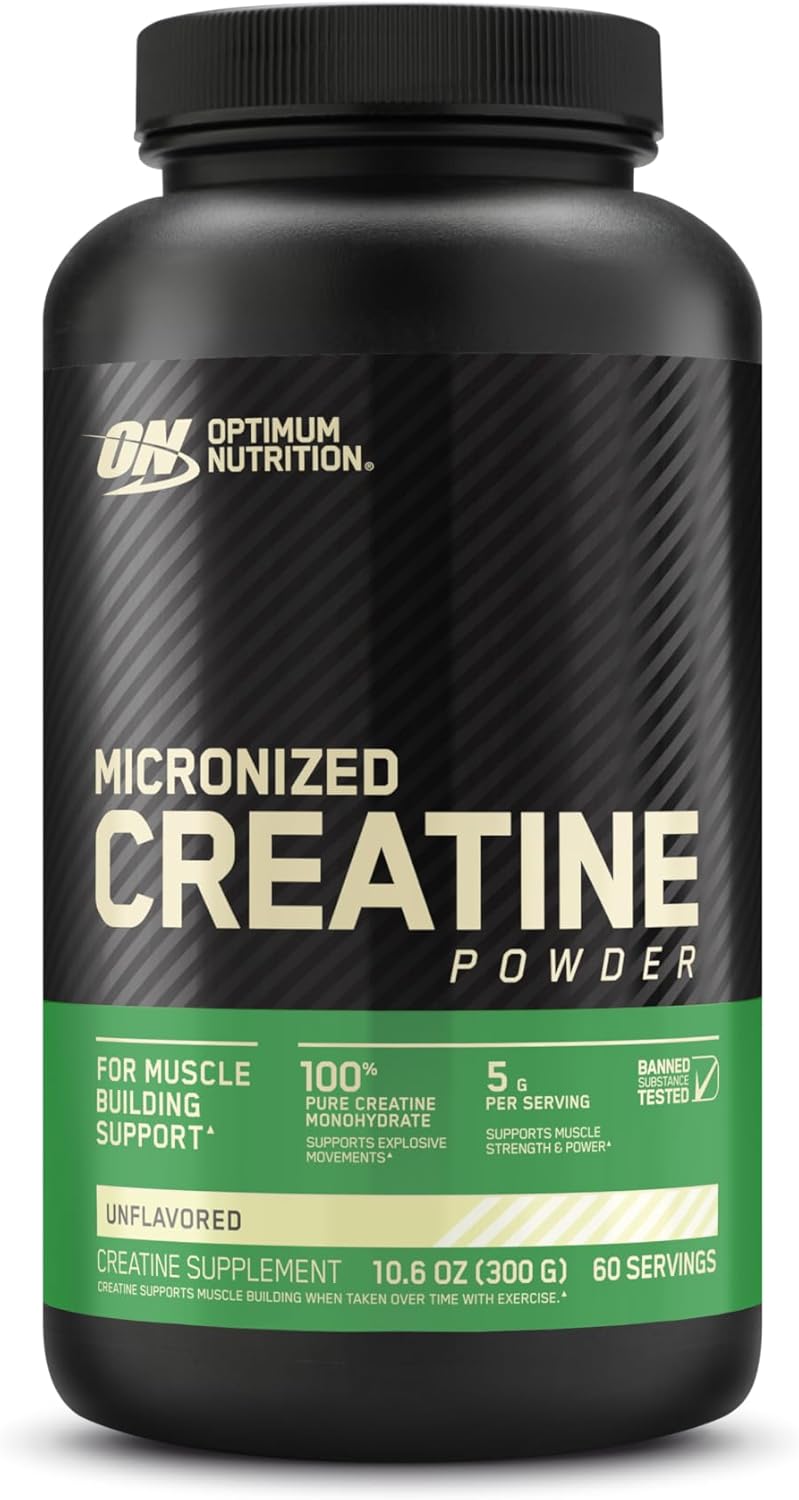 Optimum Nutrition Micronized Creatine Monohydrate Powder, Unflavored, Keto Friendly, 60 Servings (Packaging May Vary)