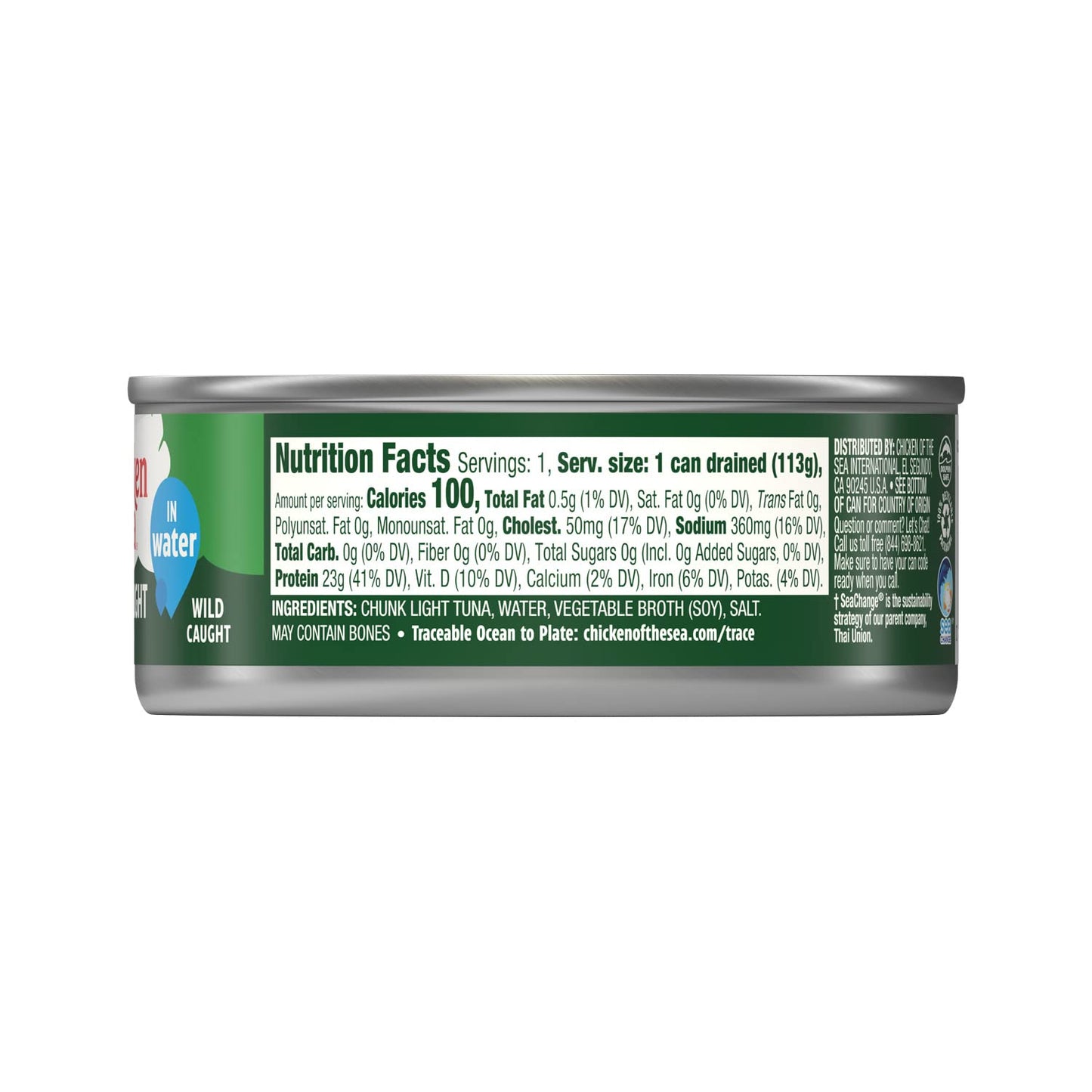 Chicken of the Sea Chunk Light Tuna in Water, 5 Ounce Cans (Pack of 10), Wild Caught Canned Tuna