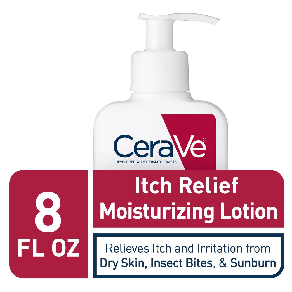 CeraVe Anti Itch Moisturizing Lotion with Pramoxine Hydrochloride | Relieves Itch with Minor Skin Irritations, Sunburn Relief, Bug Bites | 8 Ounce