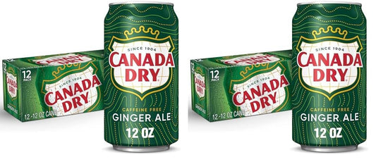 Canada Dry Ginger Ale Soda, 12 fl. oz. Cans, 12 Pack (Pack of 2)