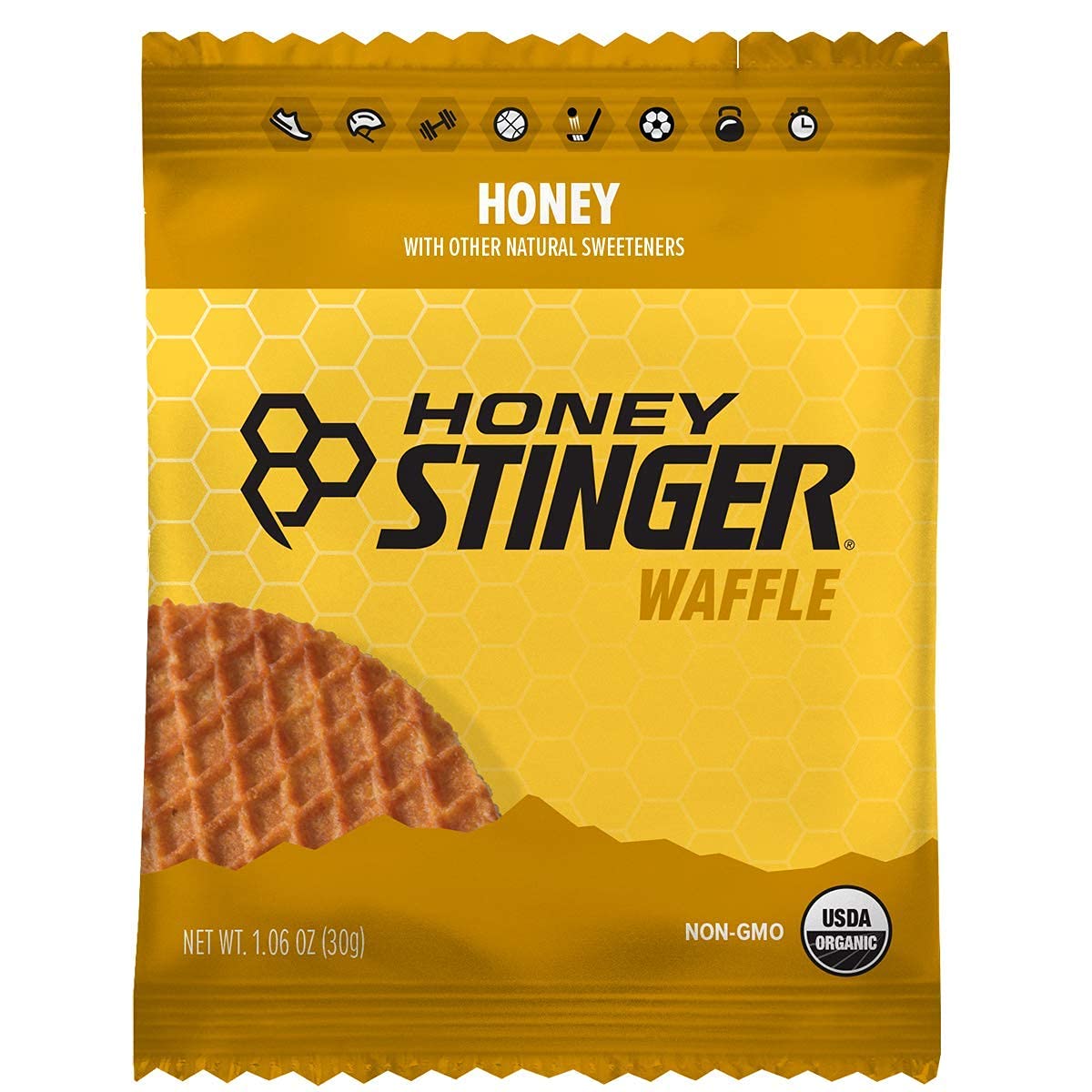 Honey Stinger Organic Honey Waffle, Energy Stroopwafel for Exercise, Endurance and Performance, Sports Nutrition for Home & Gym, Pre & During Workout, Box of 16 Waffles, 16.96 Ounce (Pack of 16)