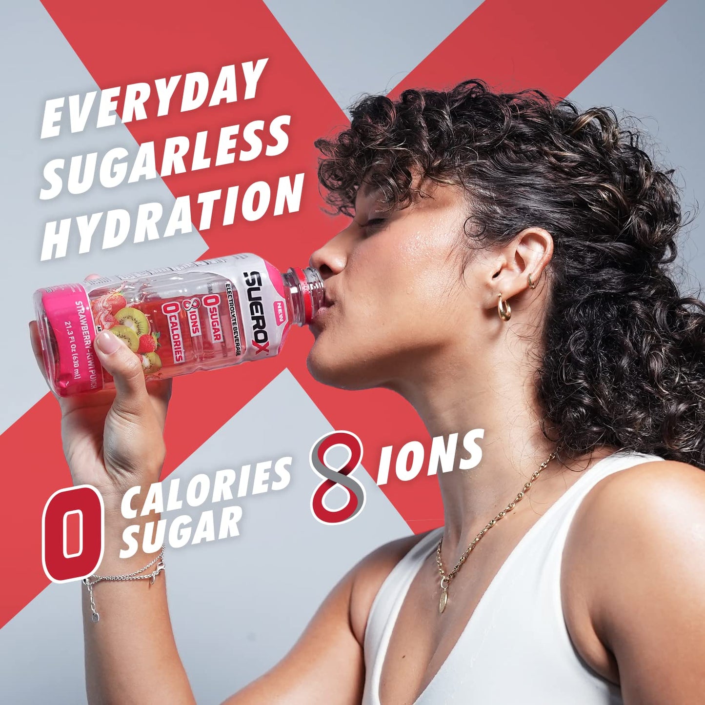 SueroX Zero Sugar Electrolyte Drink, Sugar Free Hydration Beverage, Unique Blend of 8 Ions & Electrolytes, Zero Calorie Sports Drink, Berry XL Pack, 1- Liter, 8 Count