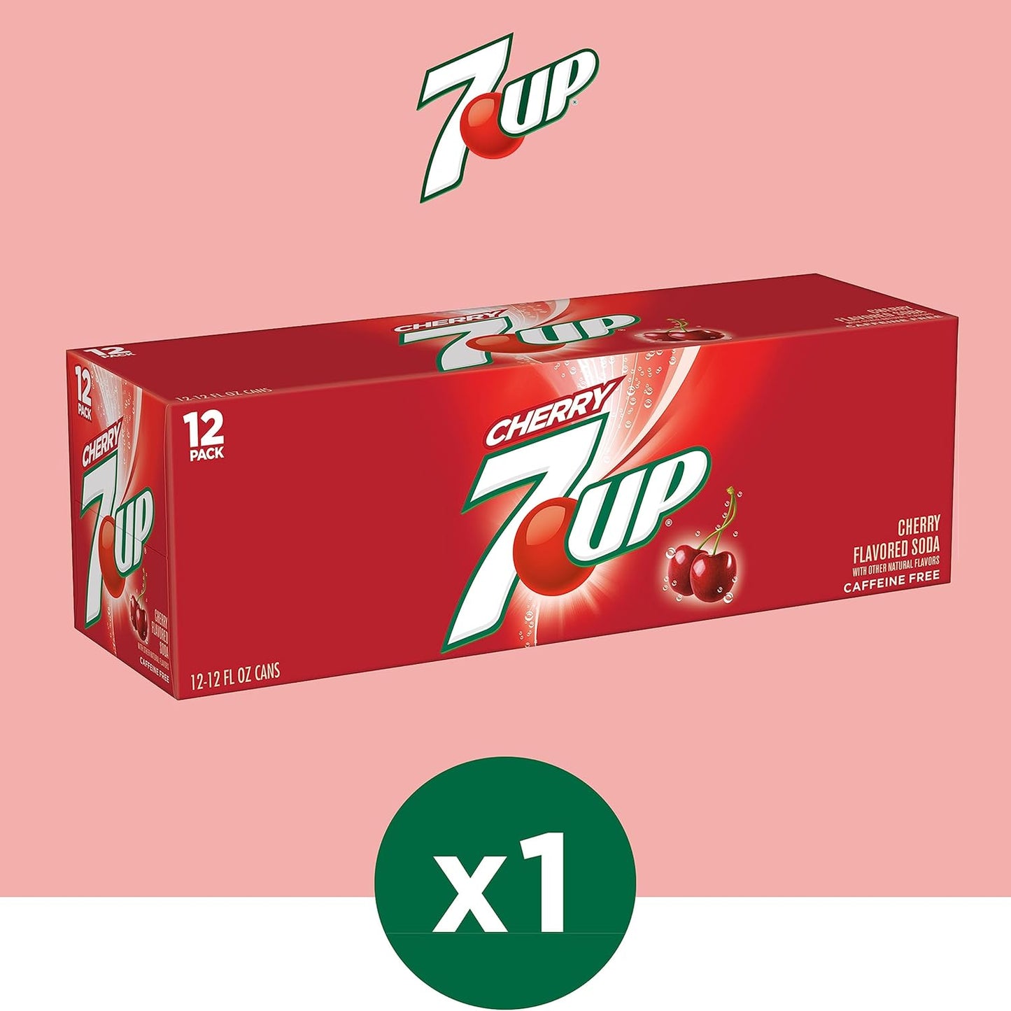 7UP Cherry Flavored Soda, 12 fl. oz. Cans, 12 Pack (Pack of 2)