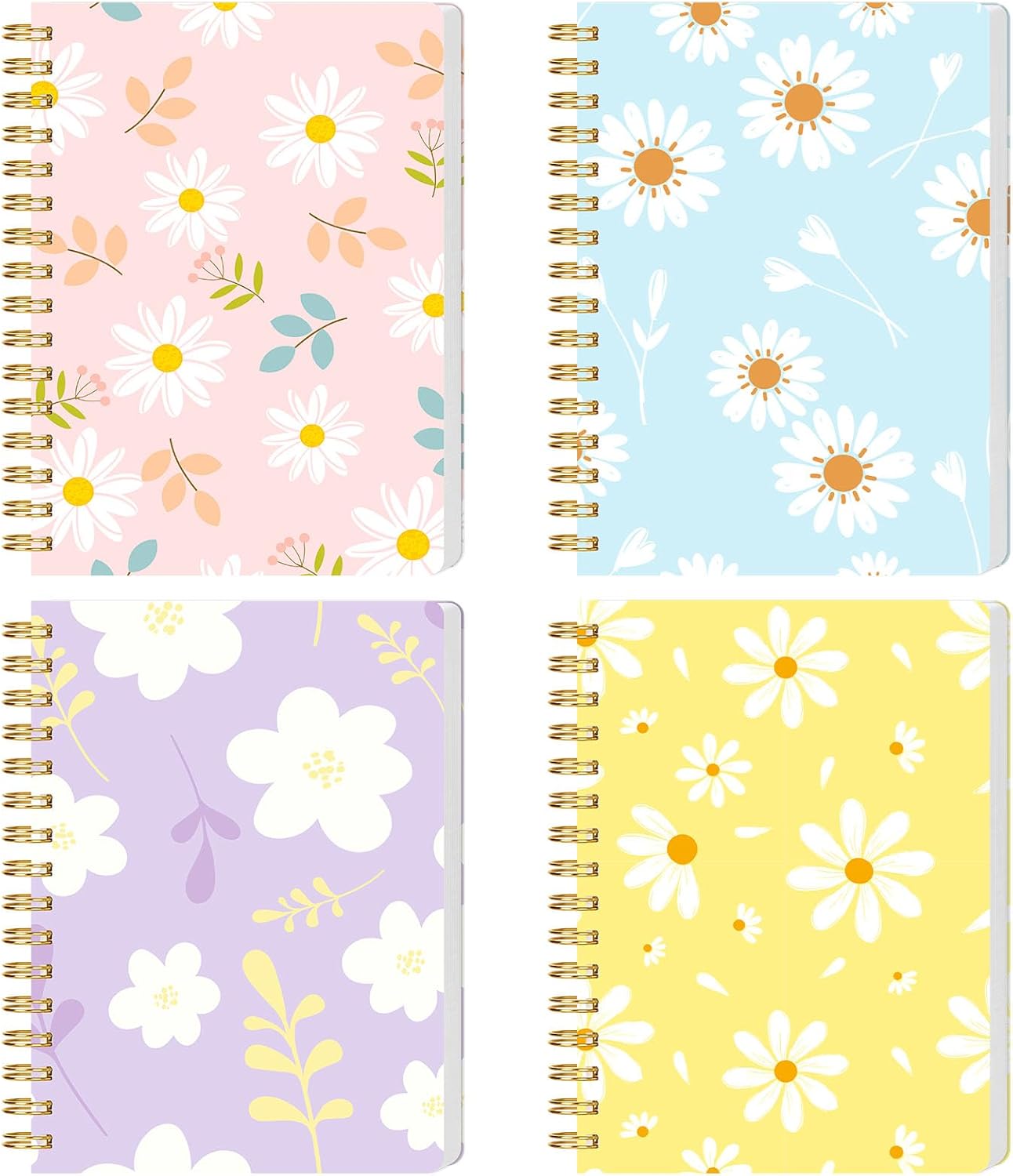 4PCS Spiral Notebooks A6, Mini Notepads Cute Pocket Notebooks Small Journals for Women Gift Office School Supplies