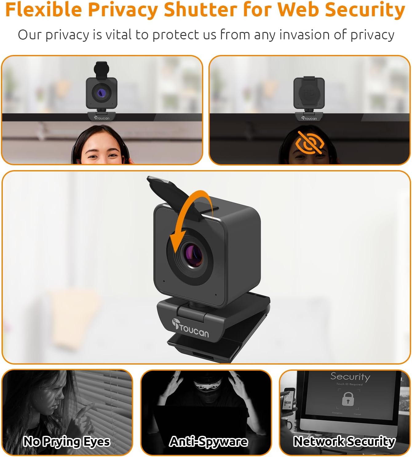 1080P Webcam with Microphone,Clear Stereo Audio, Auto-Light Balance Streaming Webcam, 115°View Computer Camera,Plug and Play USB Webcam for Skype, Zoom, FaceTime, Hangouts, PC/Laptop/Macbook/Tablet