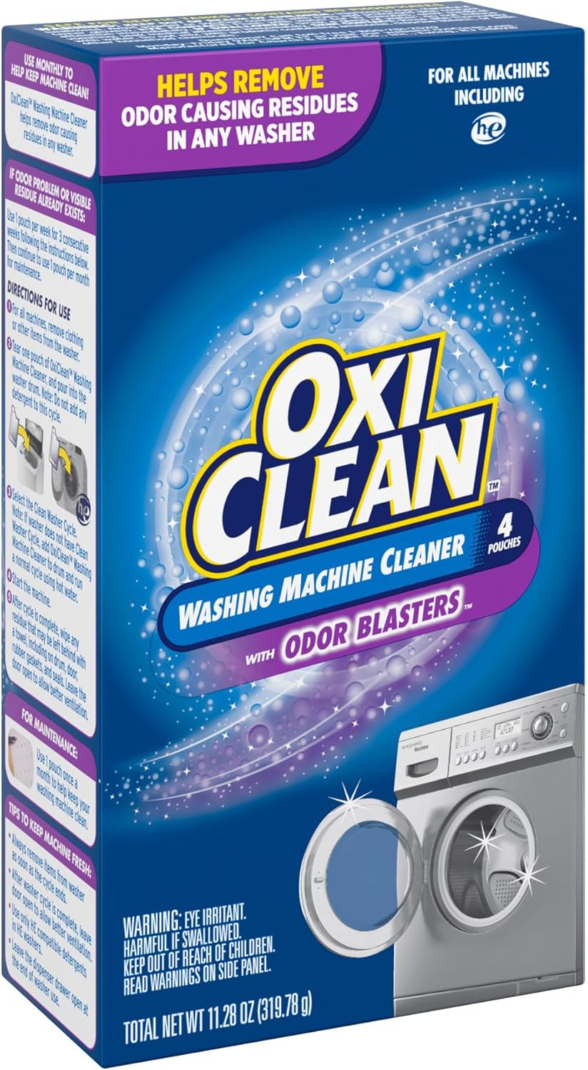 OxiClean Washing Machine Cleaner with Odor Blasters, 4 Count