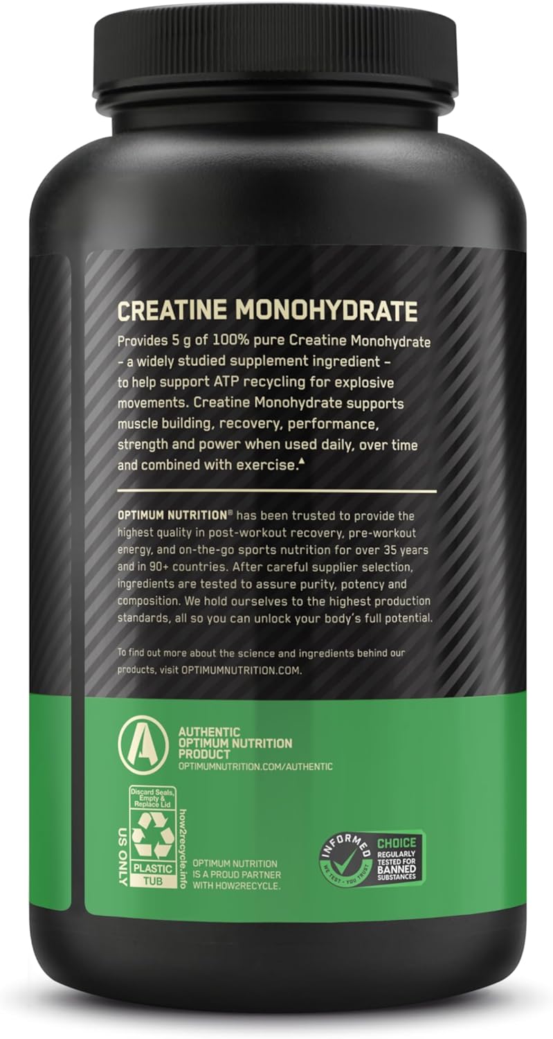 Optimum Nutrition Micronized Creatine Monohydrate Powder, Unflavored, Keto Friendly, 60 Servings (Packaging May Vary)