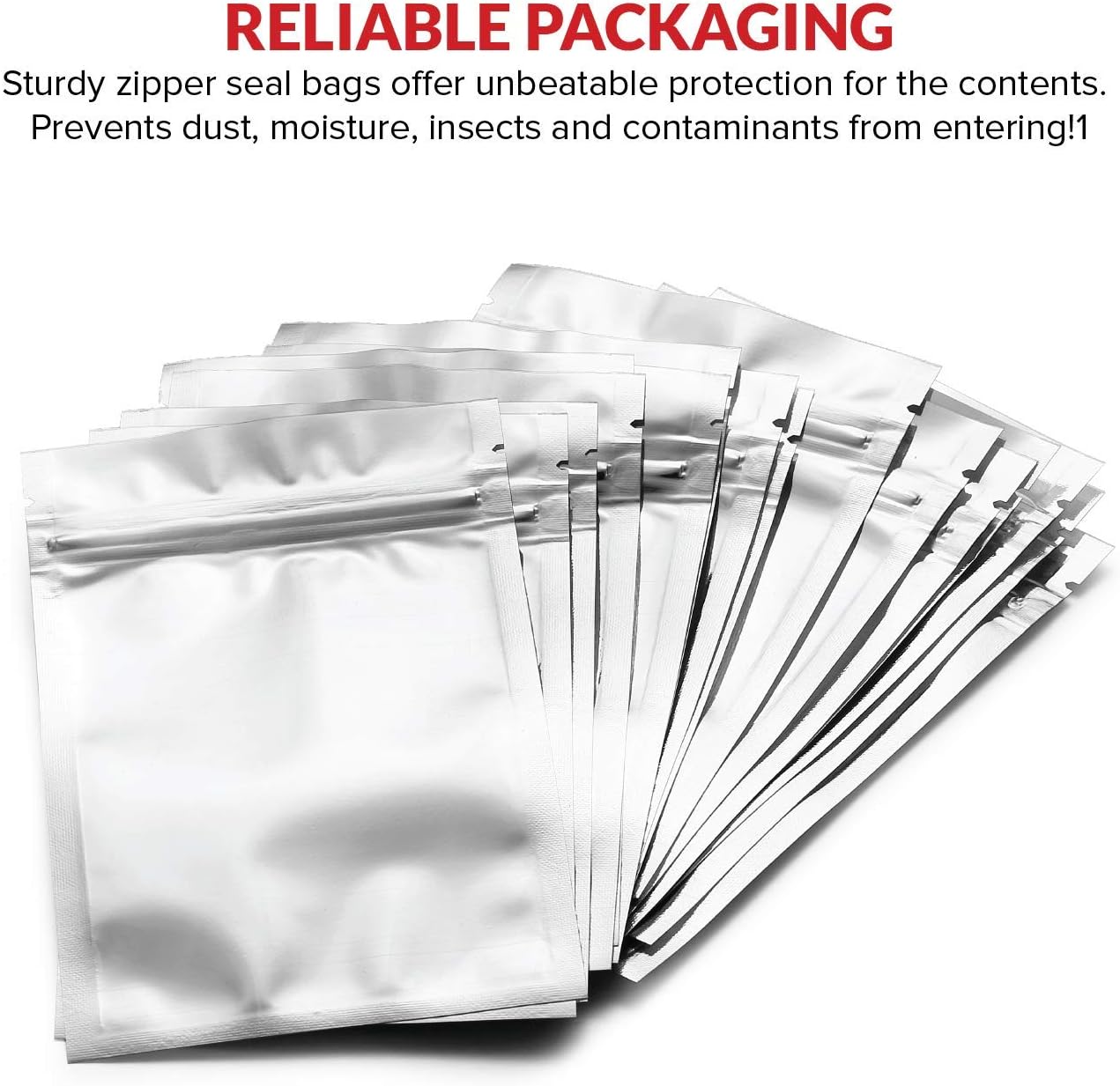 Mylar Bags with Ziplock 4" x 6" | 100 Bags | Sealable Heat Seal Bags for Candy and Food Packaging, Medications and Vitamins | Plastic and Aluminum Foil Packets for Liquid and Solids