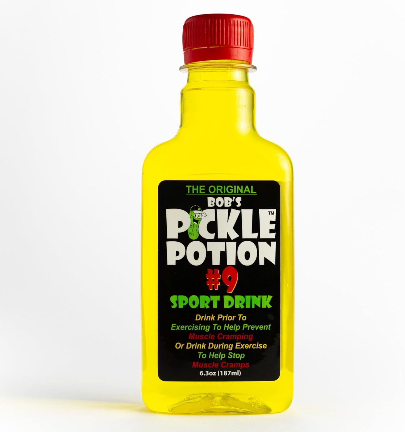 Bob's Pickle Potion #9 - Electrolyte Pickle Shot - Rehydration & Cramp Relief - Sports Drink Shot Zero Caffeine & Gluten-Free - 6.3 oz (Pack of 18)