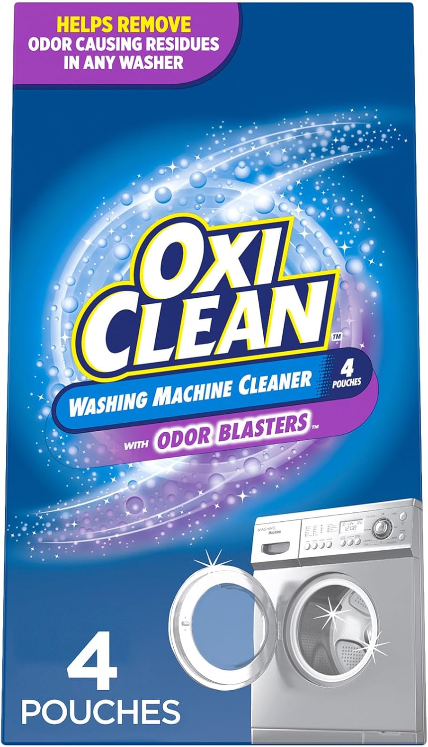 OxiClean Washing Machine Cleaner with Odor Blasters, 4 Count