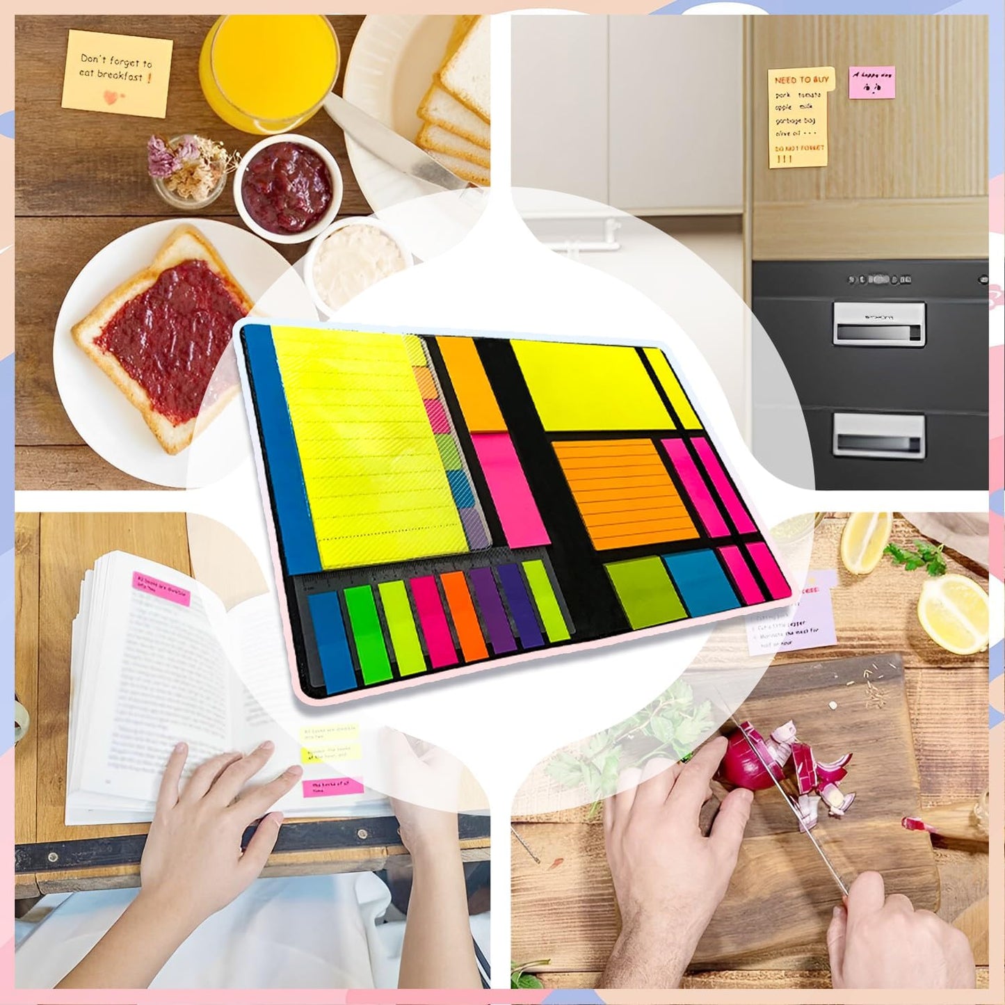 Sticky Notes Set, Sticky Notes Tabs, 710 Pack, Divider Sticky Notes, School Supplies, Office Supplies, Planner Sticky Notes, Sticky Note Dividers Tabs, Book Notes, Back to School Supplies