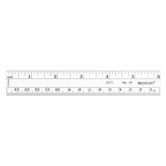 Westcott 6-Inch Flexible Metric Ruler, Clear