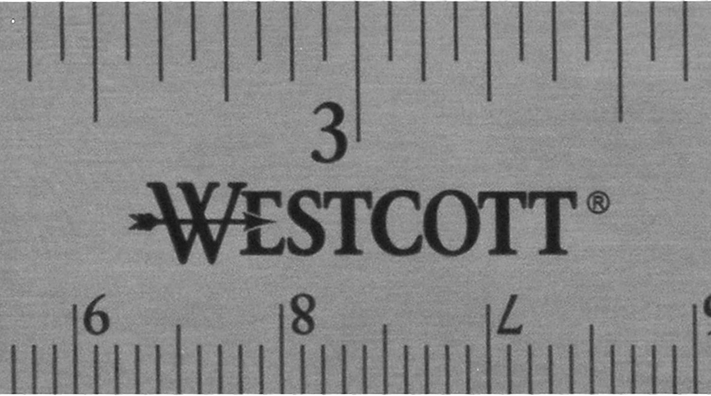 Westcott Stainless Steel Office Ruler with Non Slip Cork Base, 6-Inch (10414)