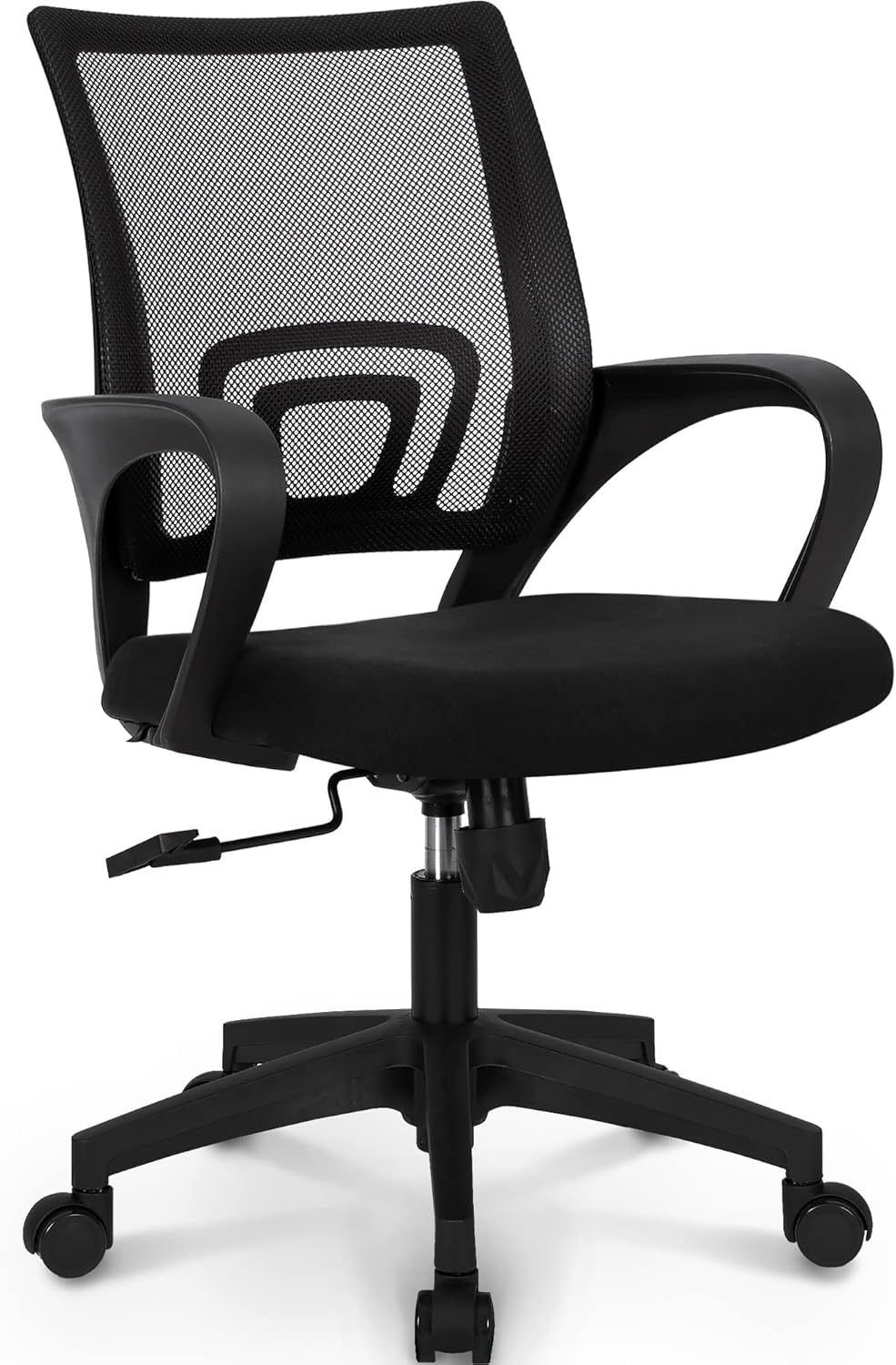 Neo Chair Office Computer Desk Chair Gaming-Ergonomic Mid Back Cushion Lumbar Support with Wheels Comfortable Blue Mesh Racing Seat Adjustable Swivel Rolling Home Executive (Black)