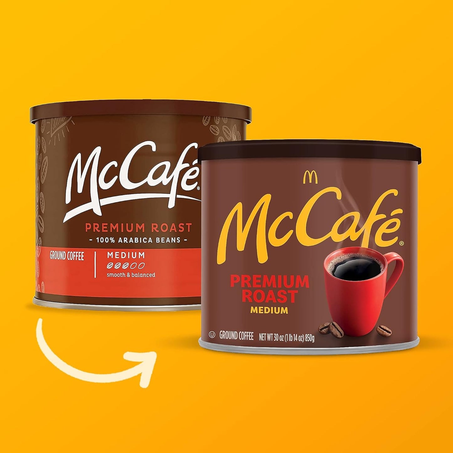 McCafe Premium Roast, Medium Roast Ground Coffee, 30 oz Canister