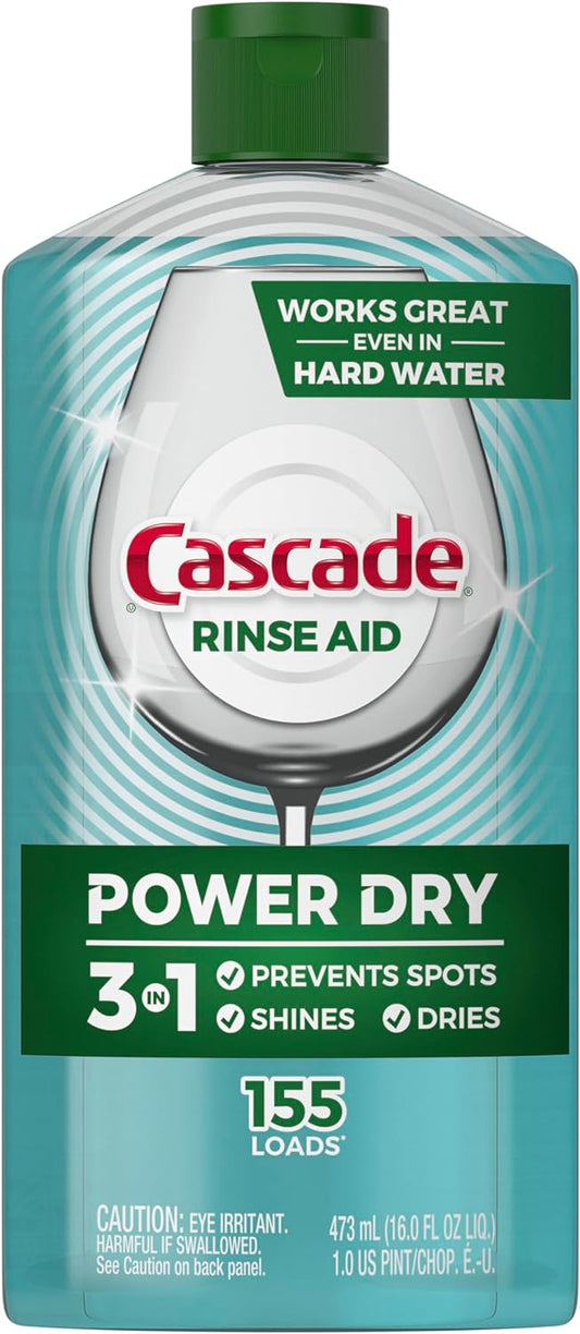 Cascade Power Dry Dishwasher Rinse Aid, 16 fl oz