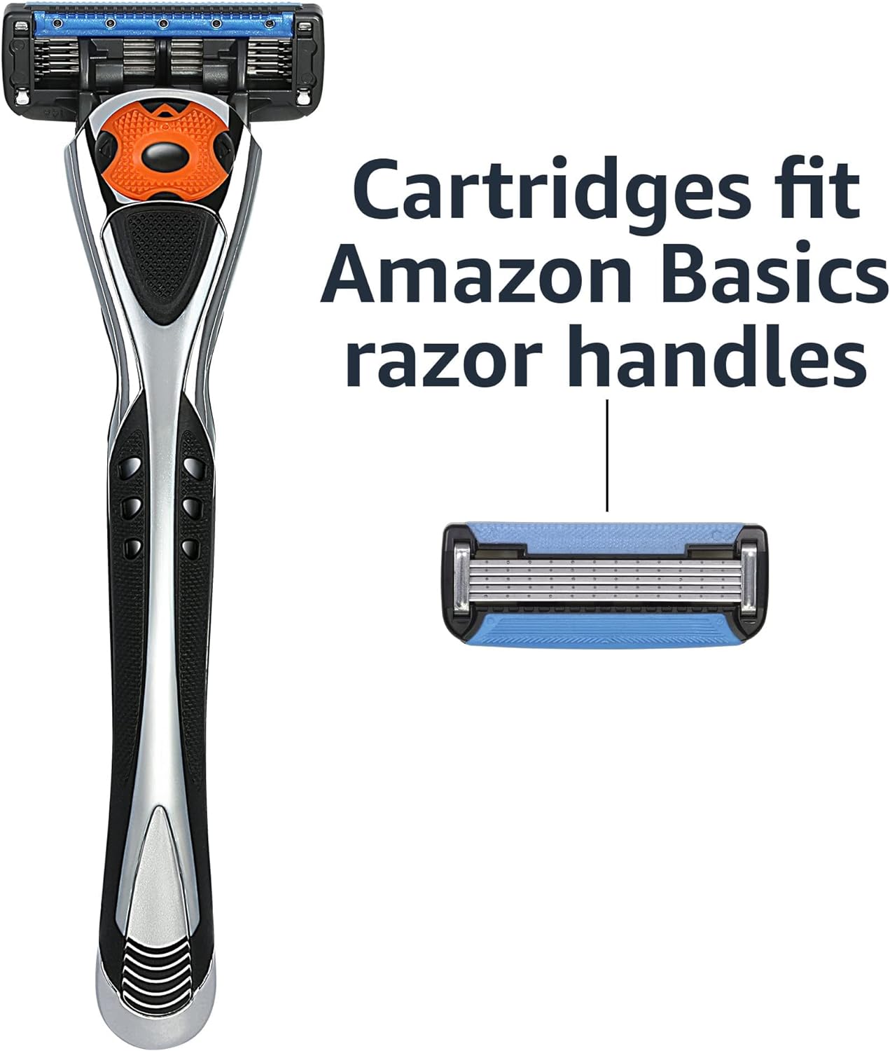 Amazon Basics 5-Blade MotionSphere Razor for Men with Dual Lubrication and Precision Trimmer, Handle & 16 Cartridges, Cartridges fit, Razor Handles only, 17 Piece Set, Black