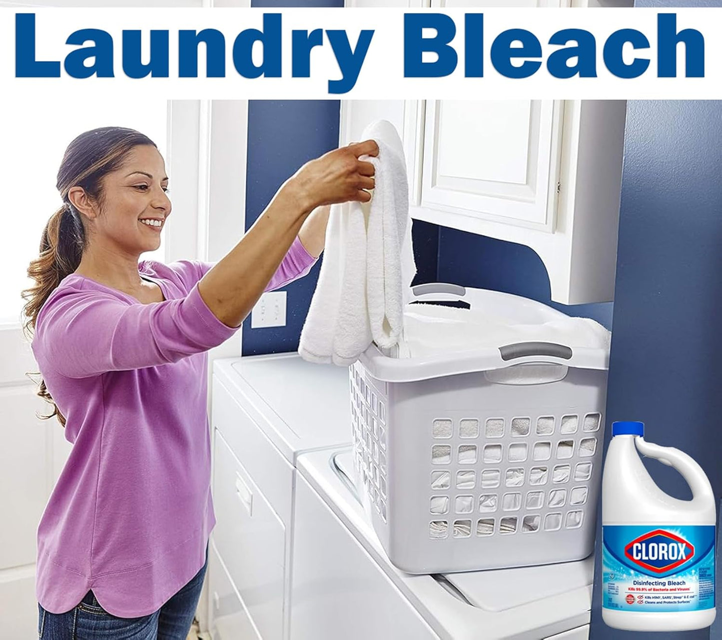 Towel + Disinfecting Bleach, 121oz | Effective Bleach Cleaner Concentrate for Home - Bulk Refill for Laundry, Linens, Floors, Bathroom, Tile