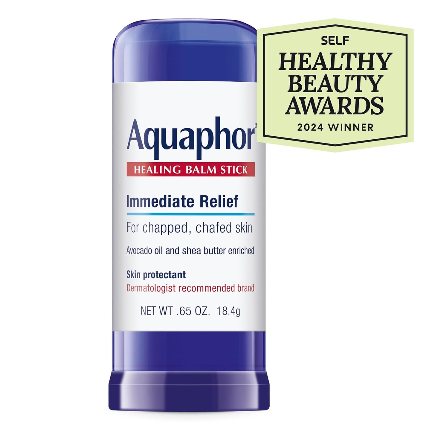 Aquaphor Healing Balm Stick, Skin Protectant with Avocado Oil and Shea Butter, 0.65 Oz Stick