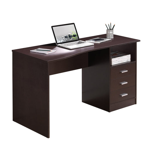 Techni Mobili Classic Computer Desk with Multiple Drawers, 29.5" x 23.6" x 51.2", Wenge