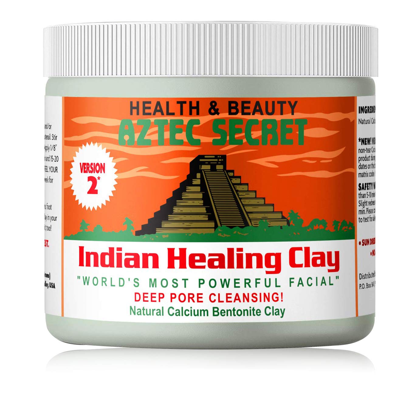 Aztec Secret– Indian Healing Clay 1 lb – Deep Pore Cleansing Facial & Body Mask – The Original 100% Natural Calcium Bentonite Clay – New Version 2