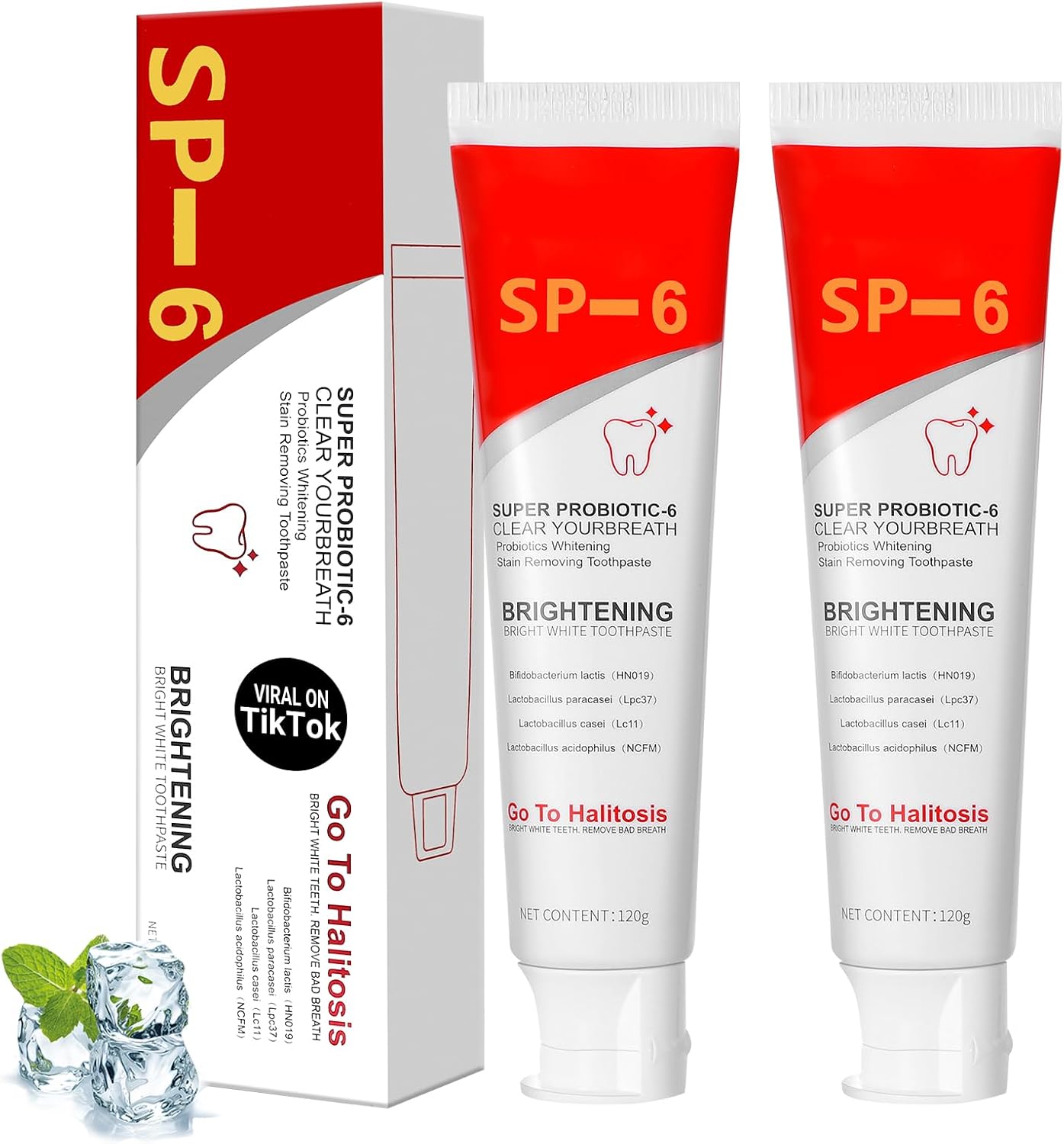 sp-6 Ultra whitening Toothpaste, Super sp6 brightening Oral probiotic Pasta Dental, sp 6 Bright White Toothpaste for Stain Removing, Fresh Breath & Teeth Health