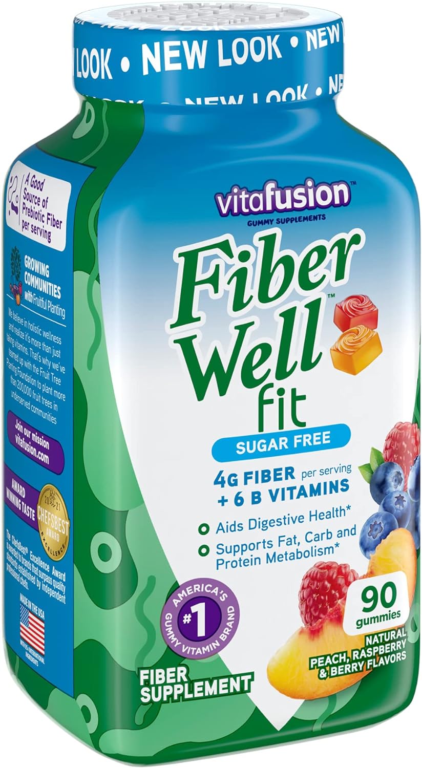 Vitafusion Fiber Well Fit Gummies Supplement, 90 Count (Packaging May Vary)